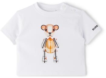 男装burberry t恤, Burberry | 白色 Thomas Bear Print 婴儿 T 恤商品图片 