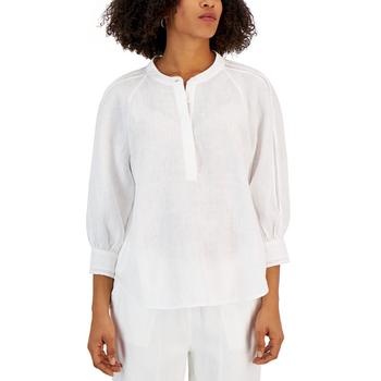 Charter Club | Women's Linen 3/4-Sleeve Top, Created for Macy's商品图片,4折, 独家减免邮费