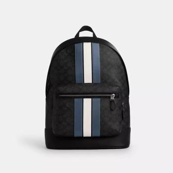 Coach | West Backpack In Signature Canvas With Varsity Stripe,商家Coach Outlet,价格¥1398