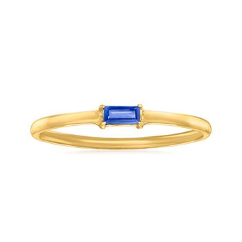 商品Ross-Simons Sapphire-Accented Ring in 14kt Yellow Gold图片