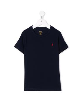 推荐Kids T-shirt In Navy Blue Cotton With Red Pony商品