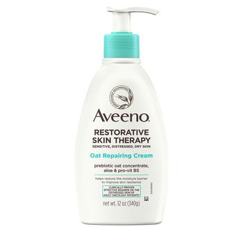 Aveeno | Aveeno Restorative Skin Therapy Moisturizing Oat Repairing Cream for Sensitive, Distressed, Dry Skin, with Prebiotic Oat & Aloe, Formulated without Parabens, Fragrance & Steroids, 12 oz商品图片,9.1折