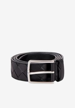 推荐Rectangle Buckle Belt in Intrecciato Leather商品
