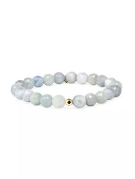 Anzie | Bohème 14K Yellow Gold & Aquamarine Beaded Stretch Bracelet,商家Saks Fifth Avenue,价格¥2626