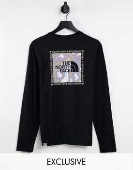 The North Face | The North Face Topographic long sleeve t-shirt in black Exclusive at ASOS商品图片,7.9折