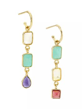 商品Room Service | Stromboli 24K-Gold-Plated & Multi-Gemstone Asymmetric Drop Earrings,商家Saks Fifth Avenue,价格¥1548图片