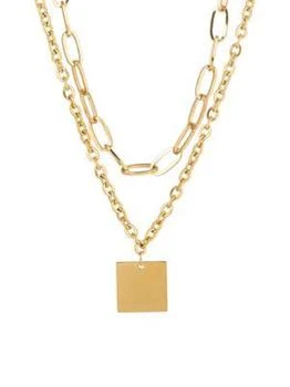 推荐Luxe Eleanor Goldtone Double Drop Pendant Necklace商品