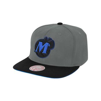 Mitchell and Ness | Men's Gray and Black Dallas Mavericks Hardwood Classics Neon Lights Snapback Adjustable Hat商品图片,