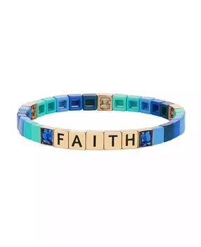 Unwritten | Blue Crystal and Enamel Faith Stretch Bracelet,商家Macy's,价格¥85