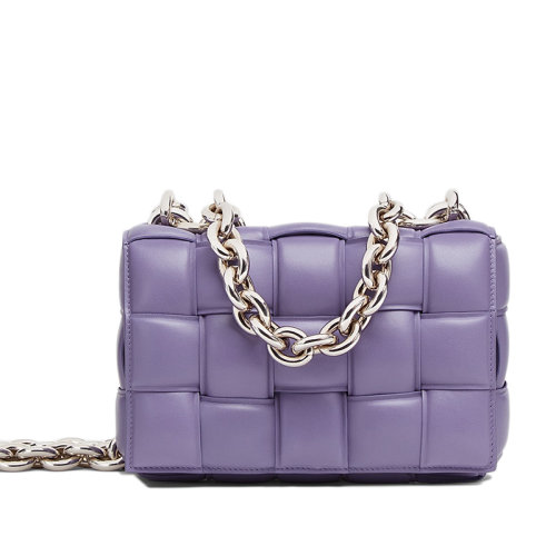 gancini单肩包, Bottega Veneta | 【包税】Bottega Veneta/葆蝶家 21早春新款CHAIN CASSETTE系列 女士薰衣草紫色小羊皮编织链条单肩斜挎豆腐包631421VBWZ05130商品图片 额外9.5折, 包邮包税, 额外九五折