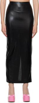 推荐SSENSE Exclusive Black Croc Midi Skirt商品