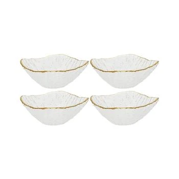 Classic Touch | Crushed Glass Square Dessert Bowl with Rim, Set of 4,商家Macy's,价格¥663