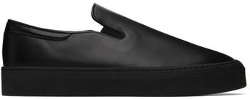 The Row | Black Leather Dean Slip-On Sneakers商品图片,