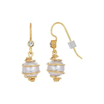 2028 | Imitation Pearl Wire Wrapped Drop Earring,��商家Macy's,价格¥298