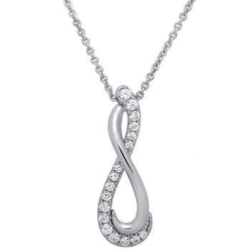 Macy's | Diamond Infinity Pendant Necklace (1/5 ct. t.w.) in Sterling Silver, 16" + 2" extender商品图片,独家减免邮费