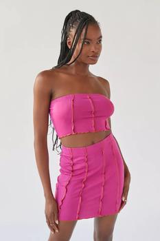 商品UO Delancey Seamed Top & Mini Skirt Set图片