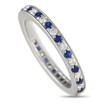 商品Pre-Owned Tiffany   Co. Platinum Diamond and Sapphire Eternity Band Ring图片