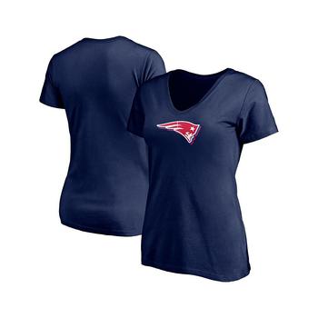 推荐Women's Branded Navy New England Patriots Red White and Team V-Neck T-shirt商品
