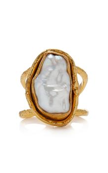商品Sylvia Toledano | Sylvia Toledano - Grace 22K Gold-Plated Pearl Ring - White - OS - Moda Operandi - Gifts For Her,商家Moda Operandi,价格¥1522图片