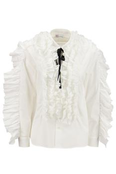 推荐RED VALENTINO Poplin shirt with ruches商品