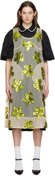 Simone Rocha | Beige & Green Floral Midi Dress商品图片,