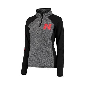 推荐Women's Gray and Black Nebraska Huskers Finalist Quarter-Zip Pullover Jacket商品