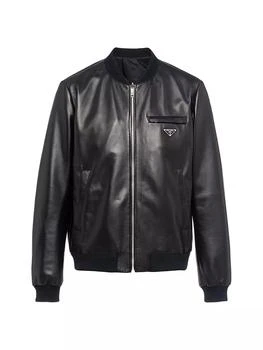 Prada | Reversible Nappa Leather and Re-Nylon Bomber Jacket,商家Saks Fifth Avenue,价格¥42757