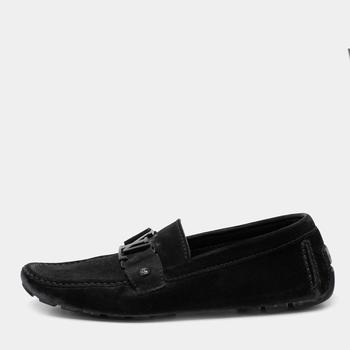更多路易威登男鞋, [二手商品] Louis Vuitton | Louis Vuitton Black Suede Monte Carlo Loafers Size 42商品图片 