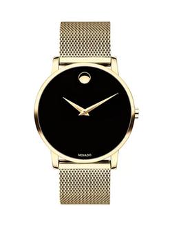Movado | Men’s Yellow Gold PVD Finished Stainless Steel Museum Classic Mesh Bracelet Watch商品图片,