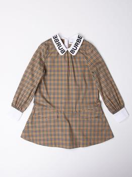 商品Burberry stretch cotton dress with tartan motif图片