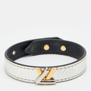 lv手链, [二手商品] Louis Vuitton | Louis Vuitton Silver Epi Leather Twist It Wrap Bracelet商品图片 5.5折