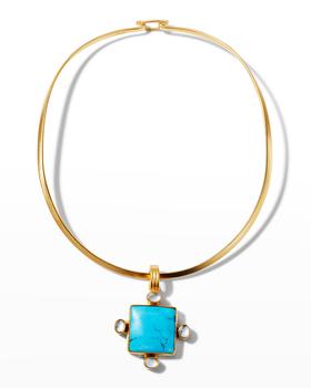 商品Turquoise Pendant on Collar Necklace图片