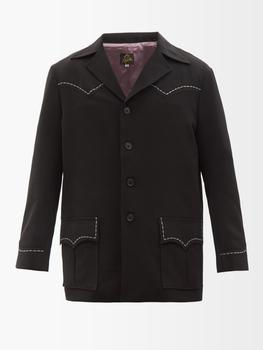 Needles真假, Needles | Cuban-collar topstitched twill suit jacket商品图片 8折