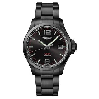推荐Longines Men's Watch - Conquest V.H.P. Date Display Black Steel Bracelet | L37262566商品