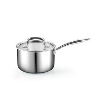 商品Cook N Home | Tri-Ply Clad Stainless Steel Sauce Pan with Lid, 3 Quart,商家Macy's,价格¥519图片