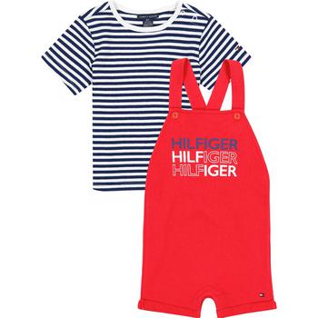 Tommy Hilfiger | Baby Boys Knit Shortall with Striped T-Shirt, 2 Piece Set商品图片,