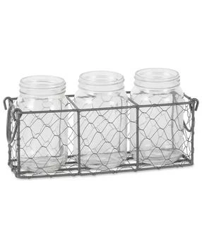 Design Imports | Vintage-like Chicken Wire Flatware Caddy with Clear Jars,商家Macy's,价格¥222