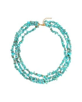 Liv Oliver | 18K Plated 75.00 ct. tw. Turquoise Nugget Layer Necklace,商家Premium Outlets,价格¥795