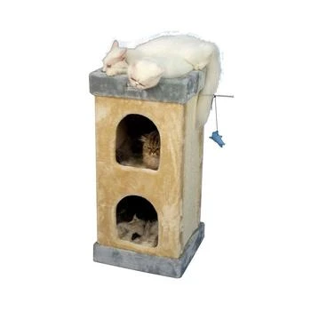 Macy's | Double Condo Real Wood Cat House With Scratching Carpet,商家Macy's,价格¥1056