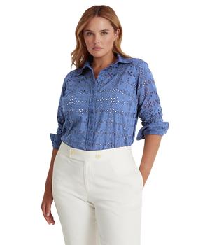 Plus Size Eyelet Cotton Shirt product img