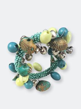 商品Boho Shell & Bead Napkin Ring Teal (Green),商家Verishop,价格¥205图片