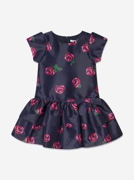 Mama Luma | Mama Luma Navy Girls Rose Print Tiered Dress商品图片,额外8折, 额外八折