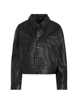 商品Hudson | Brea Swing Leather Trucker Jacket,商家Saks Fifth Avenue,价格¥7201图片