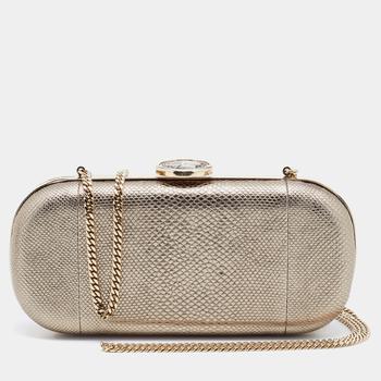 bvlgari包, [二手商品] BVLGARI | Bvlgari Metallic Gold Karung Chain Clutch商品图片 9.3折, 满1件减$100, 满减