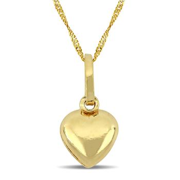 商品Amour | Heart Charm Pendant with Chain In 18k Yellow Gold,商家Jomashop,价格¥1319图片