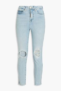 Good American | Good Curve cropped distressed high-rise skinny jeans商品图片,5.4折