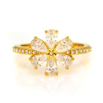 商品Swarovski Botanical Gold Tone And Czech White Crystal Ring Sz 5.75 5542531,商家Shopworn,价格¥251图片