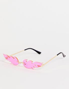 推荐Public Desire mini flames sunglasses neon pink商品