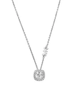 Michael Kors | Premium Brilliance Sterling Silver Cushion-Cut Cubic Zirconia Pendant Necklace 
