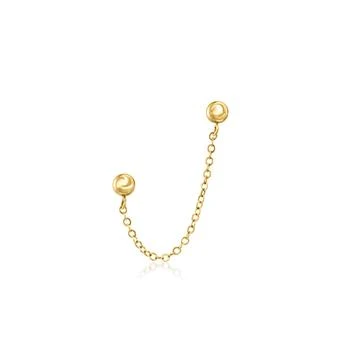 RS Pure | RS Pure by Ross-Simons 14kt Yellow Gold Double-Piercing Ball Chain Single Drop Earring,商家Premium Outlets,价格¥976